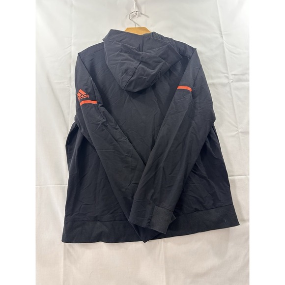 Vintage Adidas Miami Hurricanes Black Full Zip Nylon Hoodie Jacket (L) - Picture 3 of 8